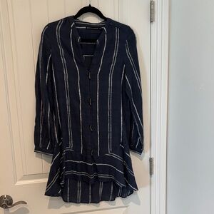 Women’s Navy Stripe Swim Coverup Tunic